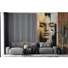 Abstract - Goud - Gezicht - Lippen fotobehang vinyl groot -bank