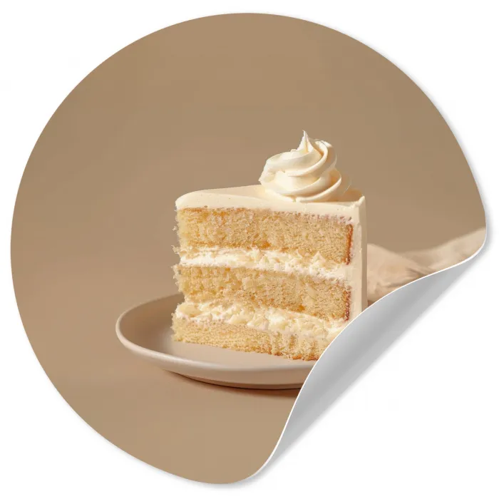 Vanilletaart - Cake - Romig Wandcirkel behangsticker klein -3d
