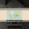Wereldkaart - Realistisch - Blauw keuken achterwand spatscherm klein -sfeer1
