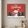 Kerstgroet - Sneeuw - Rood Textielframe zwart klein -sfeer2