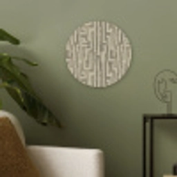 Abstract - Geometrisch - Groen Akoestische PET Vilt - Rond klein 838 -sfeer2