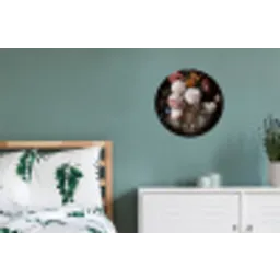 Bloemen - Jan Davidsz de Heem - Tijger - Schilderij - Stilleven - Oude meesters Wandcirkel aluminium klein -slaapkamer