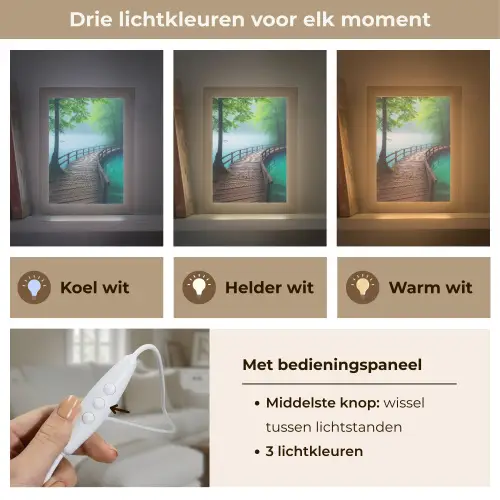 Brug - Water - Rivier - Bos Light Box met kabel (Tafellamp) klein -USP_lichtkleurNL