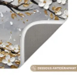 Boom - Bloemen - Natuur - Abstract - Wit Badmat klein -USP_AntislipFR