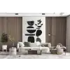 Japandi - Zwart - Abstract fotobehang vinyl groot -plant