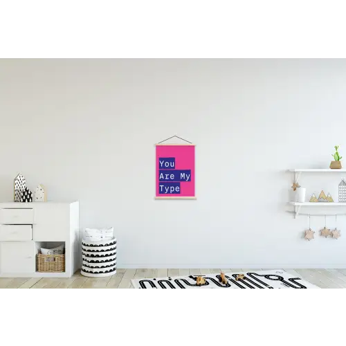 Valentijn - Tekst - Love textielposter latten blank klein -kinderkamer