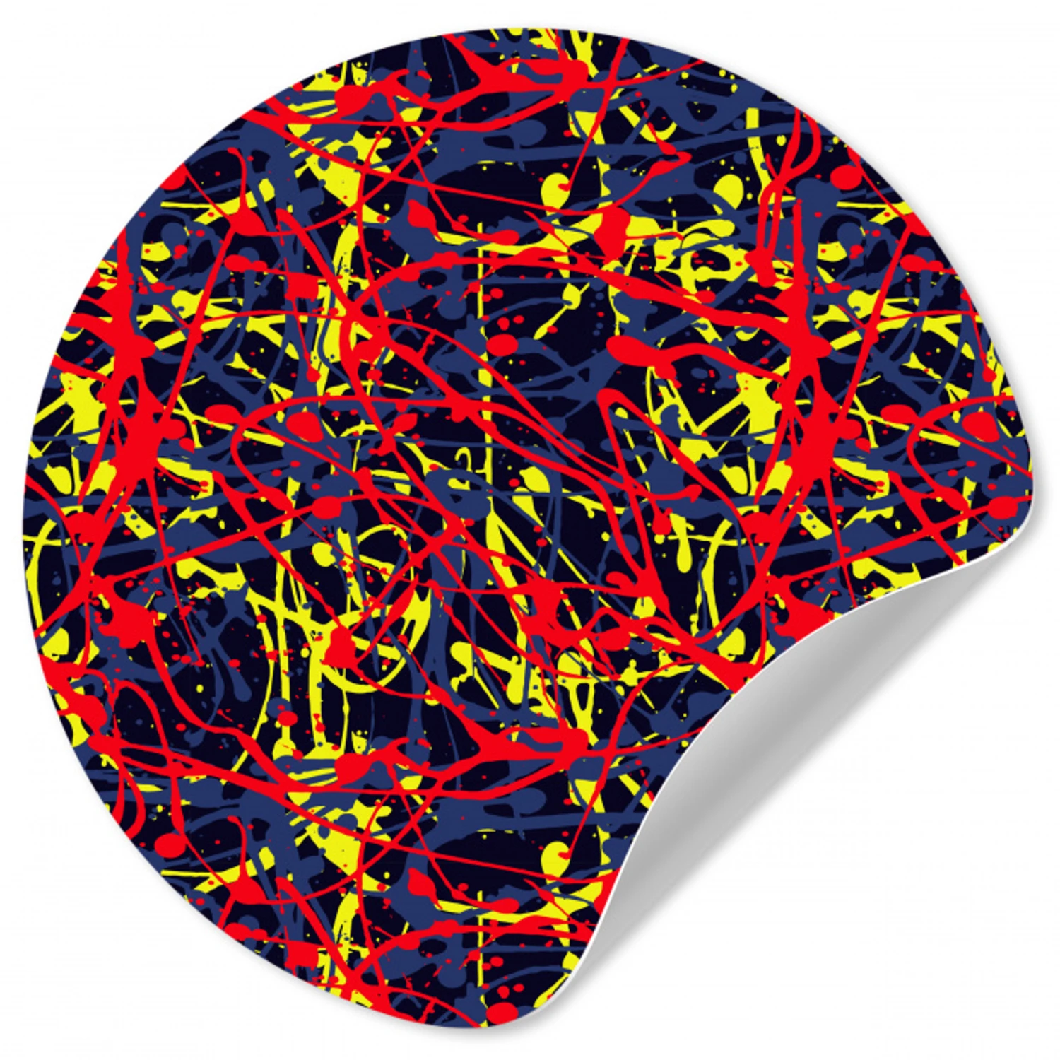 Waterverf - Rood - Geel Wandcirkel behangsticker klein 186 -3d