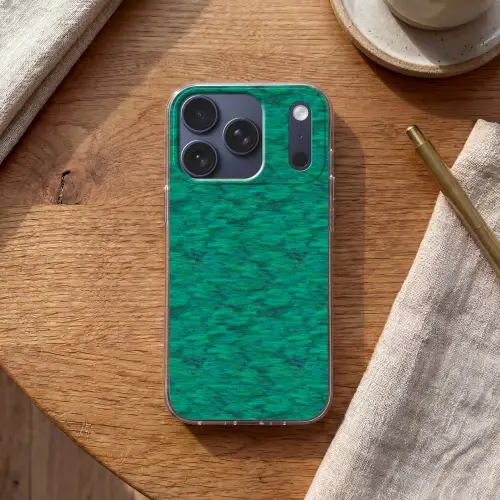 Vloeiend - Olie - Texturen - Groen Telefoonhoesje iPhone 17 Pro klein 878 -sfeer1
