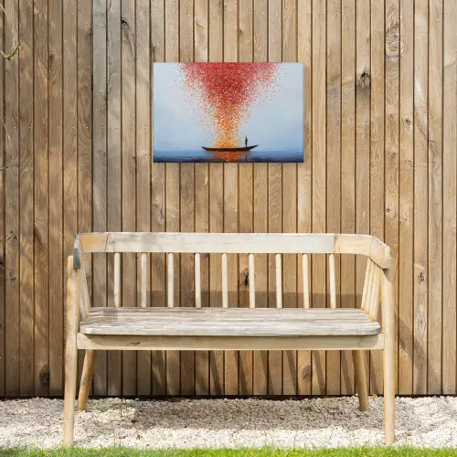 Wolk - Confetti - Boot - Wateroppervlakte Tuinposter op houten frame 2 cm dik klein -sfeer4