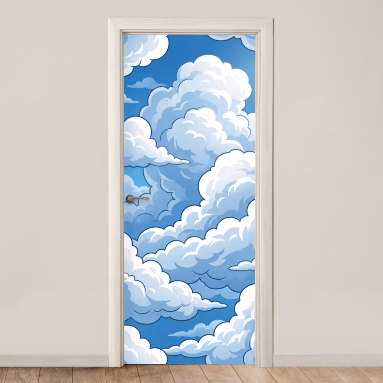 Deursticker - Wolken - Hemel - Abstract - Wit