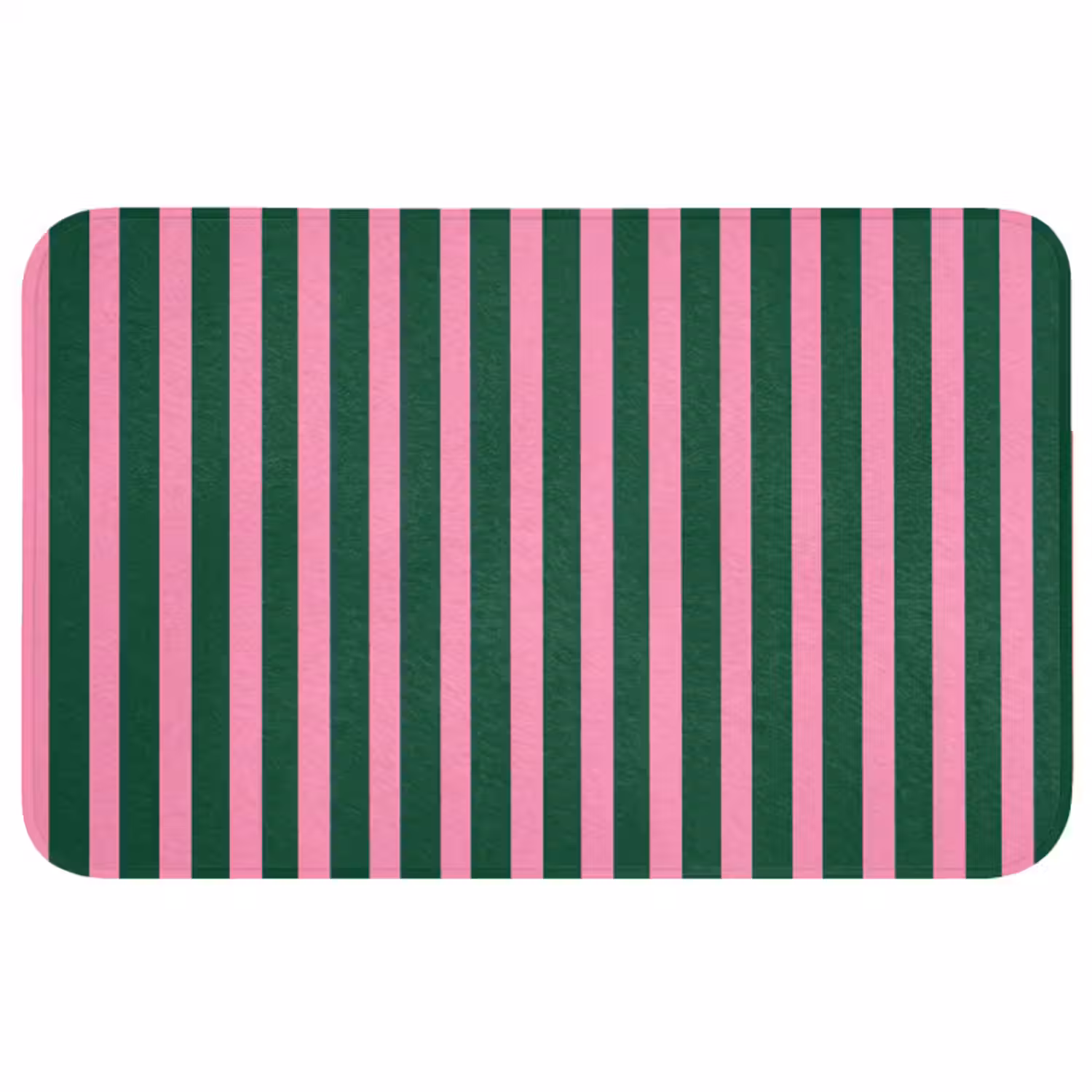Wc Mat - Verticale strepen - Groen - Roze