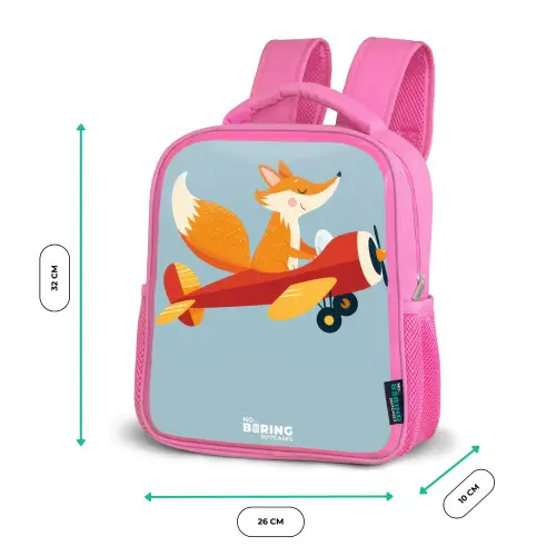 Vos - Vliegtuig -  Vliegen Kinderrugzak - Roze middel -productfoto_formaten