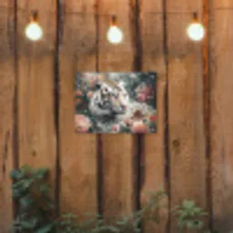 Tijger - Wilde dieren - Bloemen - Jungle tuinposter los doek klein -sfeer1