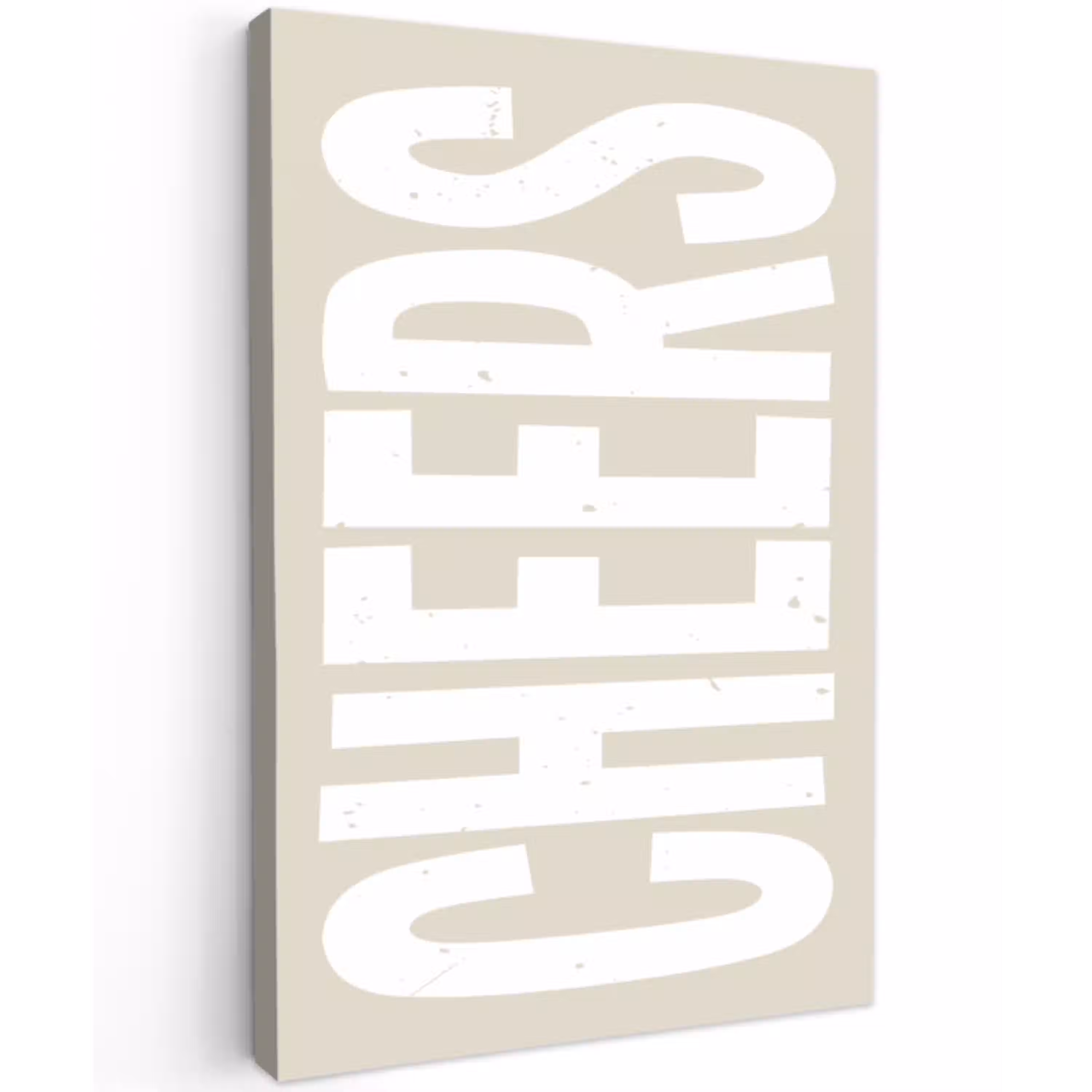 Cheers - Feest - Japandi - Vintage Tuinposter op houten frame 2 cm dik klein -3d