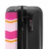 Golvende strepen in roze en oranje NBS - Handbagage koffer - Kinderen Unisex middel -slot