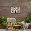 Abstract - Hert - Gewei - Goud Tuinposter op houten frame 2 cm dik klein -sfeer3