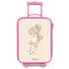 Meisje met een voetbal in beige kleuren Kinderkoffer - Roze klein -zz3dotto