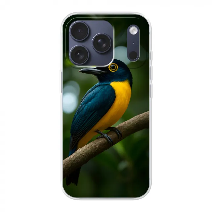 Vogel - Tak - Geel - Bladeren Telefoonhoesje iPhone 17 Pro klein -3d