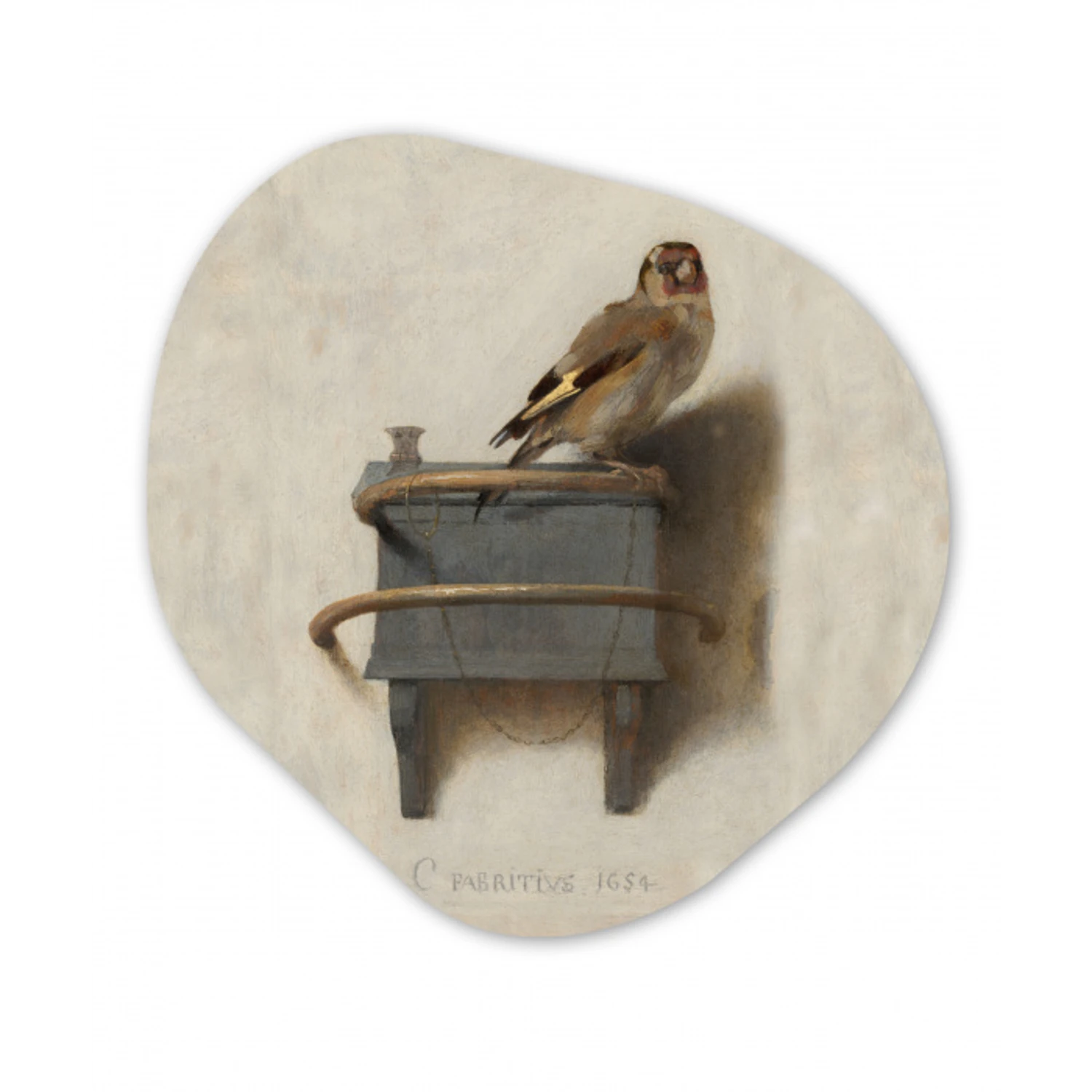 Puttertje - Oude Meester - Carel Fabritius Wandcirkel Organisch Forex 3mm klein -3d