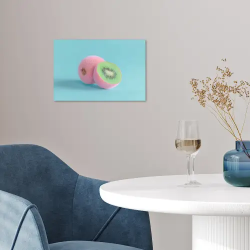 Kiwi - Blauw - Surrealistisch poster papier klein -sfeer3