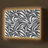 Bladvormen - Blauw - Patroon - Wit Light Box met batterij (Wandlamp) middel 907 -z3d_website