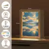 Berg - Rivier - Zonsondergang Light Box met kabel (Tafellamp) klein -USP_NL