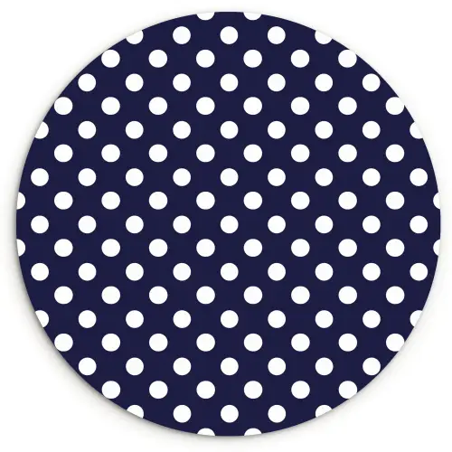 Oceaan - Stippen - Blauw - Wit Wandcirkel kunststof plaat 5mm dik klein 188 -3d
