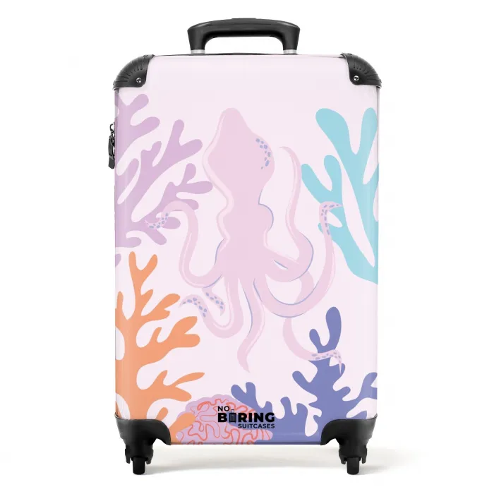 Summer memories - Octopus in kleurrijk koraal NBS - Handbagage koffer - Kinderen Unisex middel -productfoto_recht