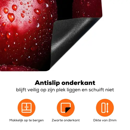 Rood - Appels - Fruit Inductie beschermer vinyl 3mm klein -zzzzzzz-td-onderkant