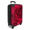 Zebrastrepen in zwart op felroze achtergrond NBS - Handbagage koffer - Volwassenen Unisex middel -productfoto_3d