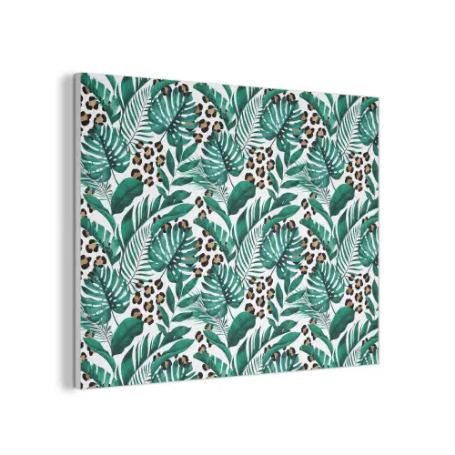 Inductie beschermer - Panterprint - Bladeren - Jungle - Afdekplaat voor kookplaat PET vilt klein -3d