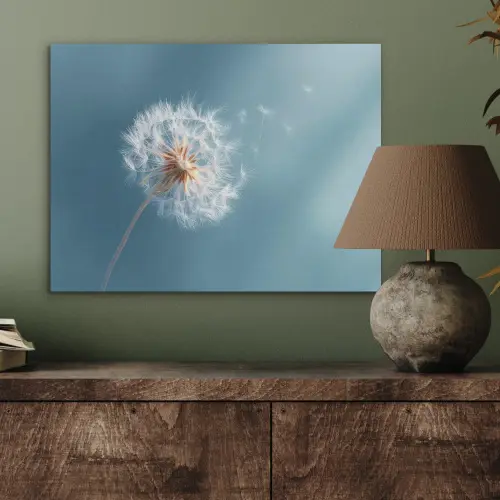 Paardenbloem - Wind - Blauw PET vilt klein -sfeer2