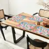 Blauw - Roze - Bloemen Placemat vinyl groot -zzsfeer4_Kitchenyeah-website