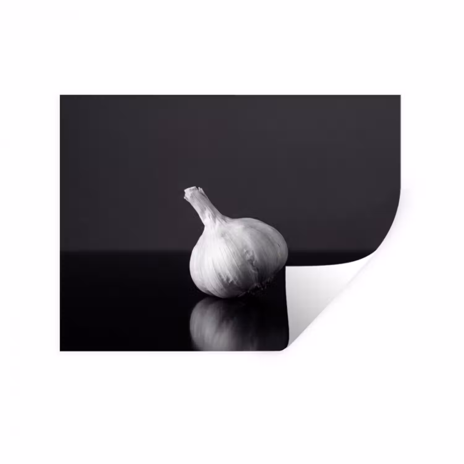 Wandtattoo – Knoblauch - Schwarz - Weiß