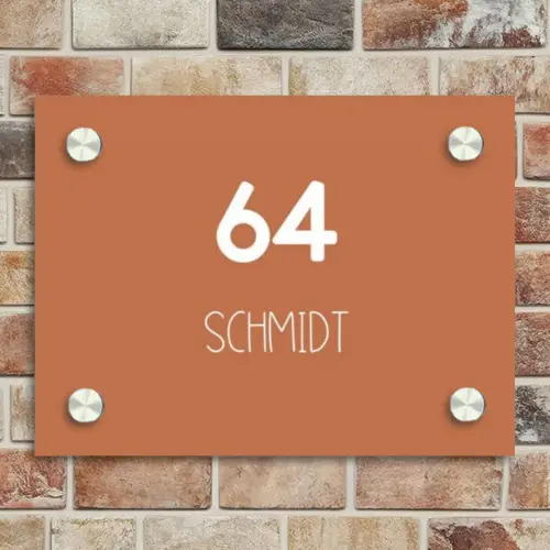 Terracotta - Modern Naambord Rechthoek middel -sfeer3