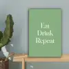 Eten - Drinken - Tekst - Mintgroen canvas 2cm klein -sfeer4