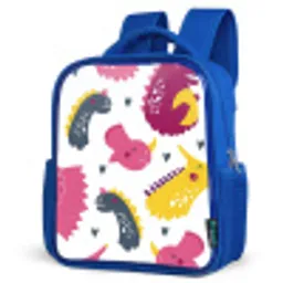 Dino - Patronen - Kind - Roze - Meisjes Kinderrugzak - Blauw middel -schuin