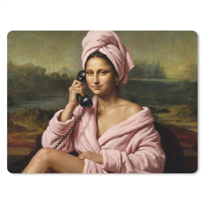 Mona - Klassiek - Roze muismat rubber klein -3d