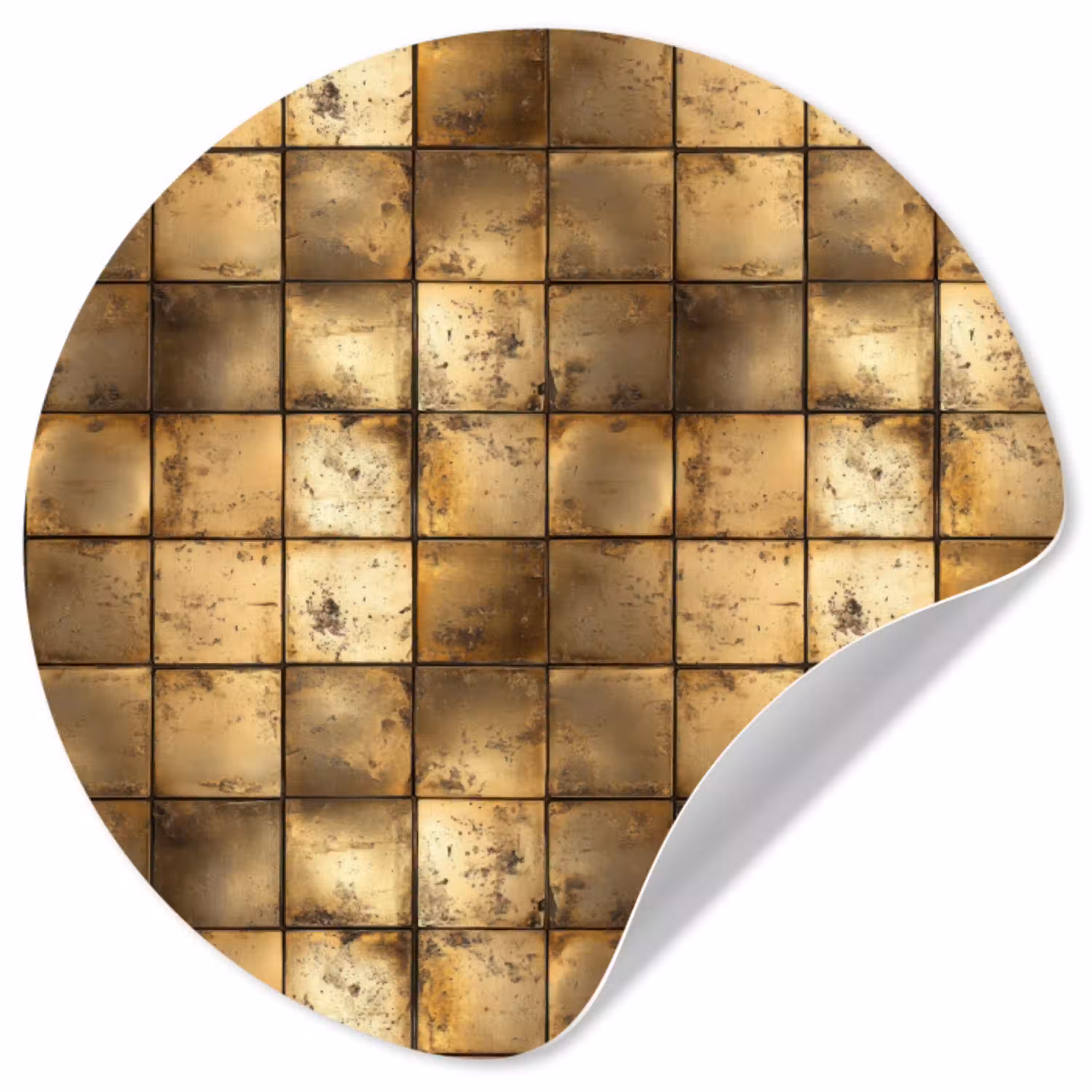 Geometrisch - Tegels - Goud Wandcirkel behangsticker klein 186 -3d