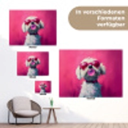 Pink - Hond - Bubbel tuinposter los doek klein -Xsfeer9_DE
