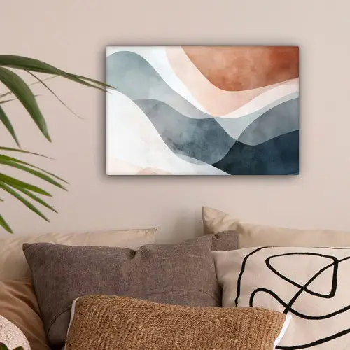 Abstract - Golven - Blauw canvas 2cm klein -sfeer1