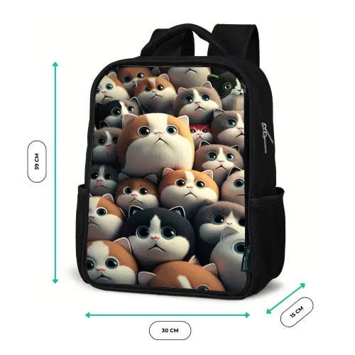 Lapjes Katjes Rugzak - Zwart middel -productfoto_formaten
