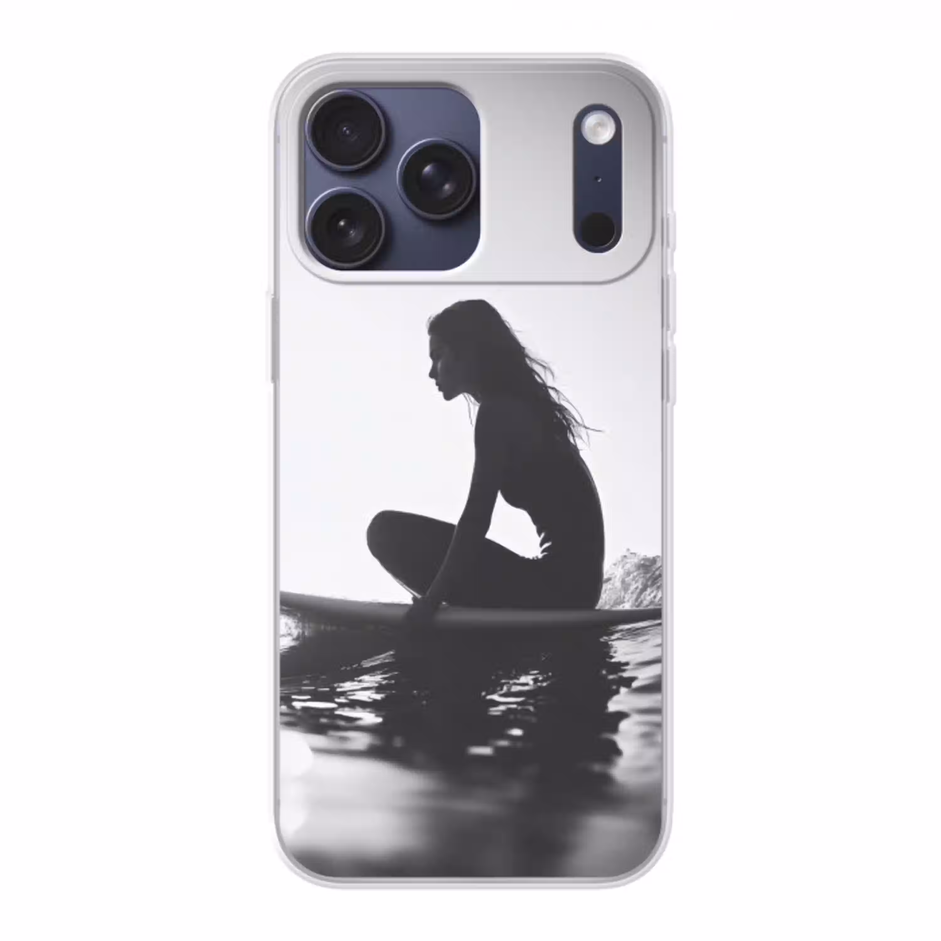 Silhouet - Vrouw - Surfplank - Water Telefoonhoesje iPhone 17 Pro Max klein -3d