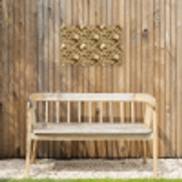 Druppels - Organisch - Goud Tuinposter op houten frame 2 cm dik klein 845 -sfeer4