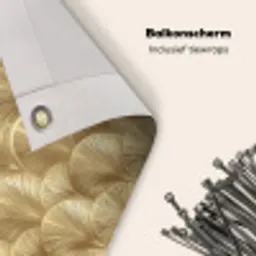 Patroon - Waaier -  Goud Balkonbeschermer Duitsland klein 596 -closeup_NL