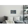Wereldkaart - Denim - Textiel Muursticker klein -slaapkamer