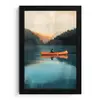 Bossen - Meer - Kano - Oranje fotolijst zwart zonder passe partout klein -3d