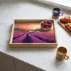 Lavendelveld - Quote - Zonsondergang Dienblad Rechthoek middel -sfeer2