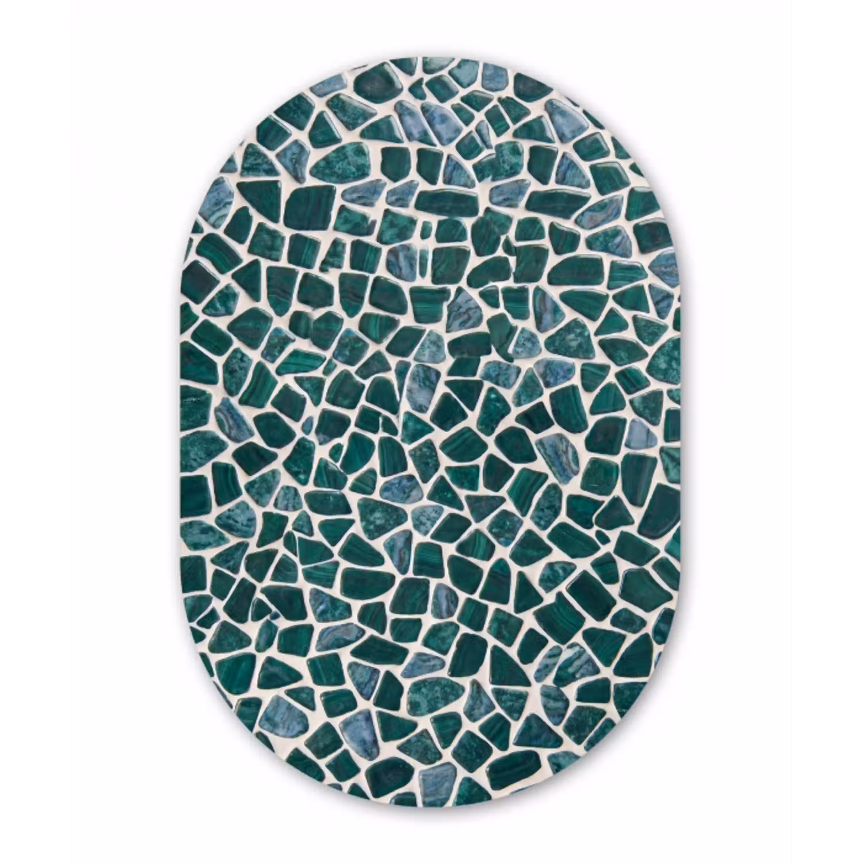 Textuur - Steen - Groen - Abstract - Patroon Wandcirkel Ovaal Forex klein -3d