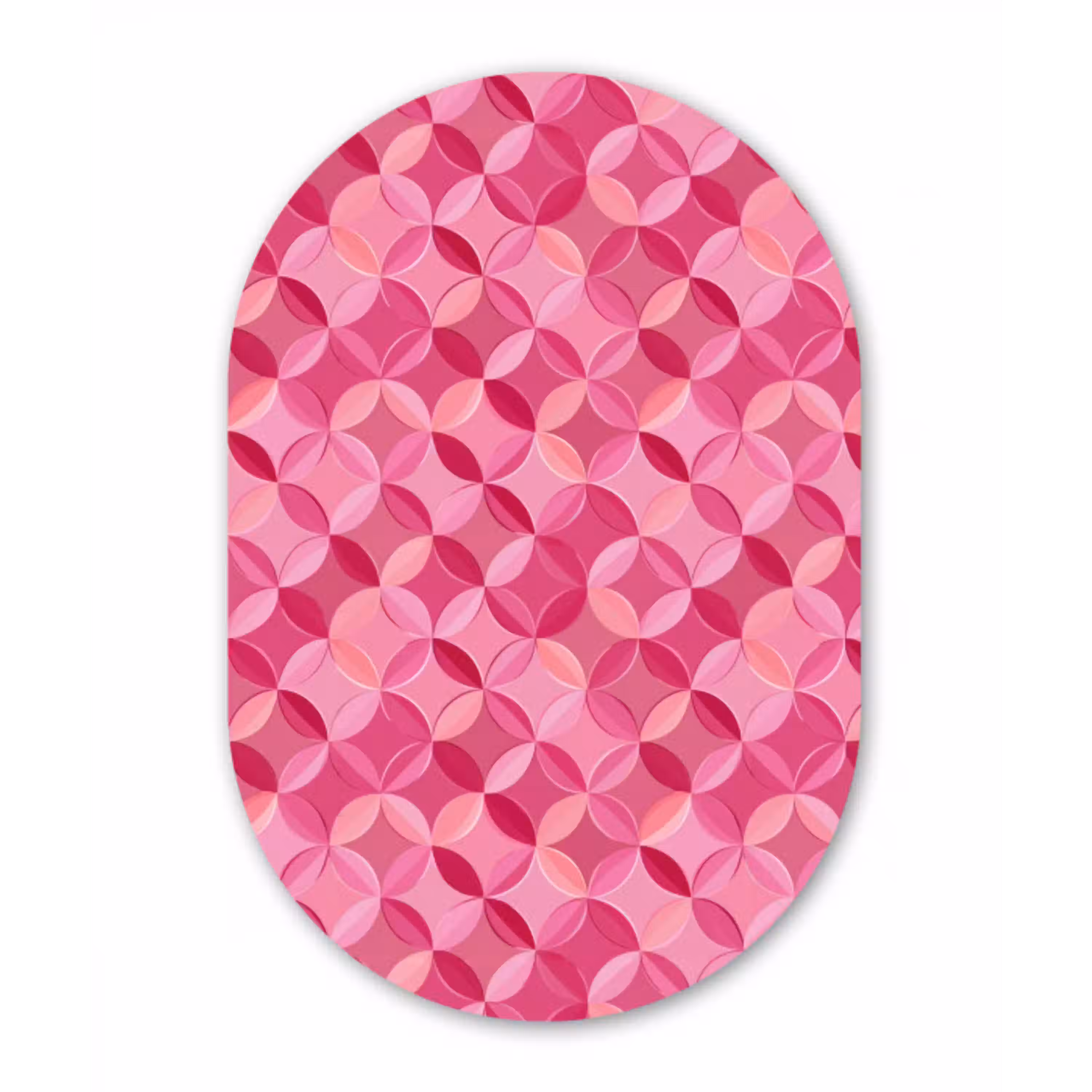 Geometrisch - Mozaïek - Modern - Roze Wandcirkel Ovaal Aluminium middel 839 -3d